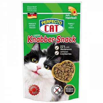Perfecto Cat Lucky Knabber-Snack s jahňacím a brusnicami - Anti-Hairball 50g