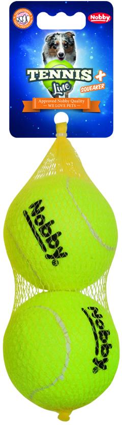 Nobby hračka tenisový loptičku L pískatko 8,5cm 2ks