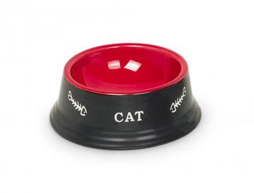Nobby Cat keramická miska 14 x 4,8 cm čierna