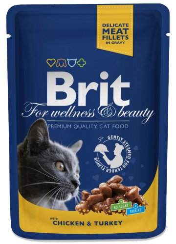 Brit Premium Cat Pouches s moriakom a kuracím 100g