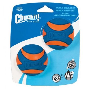 Loptička Ultra Squeaker Ball Med. 6,5 cm - 2 na karte